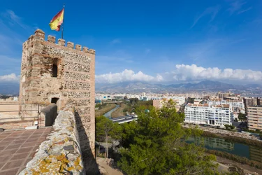 View from Sohail Castle across Fuengirola River to the city